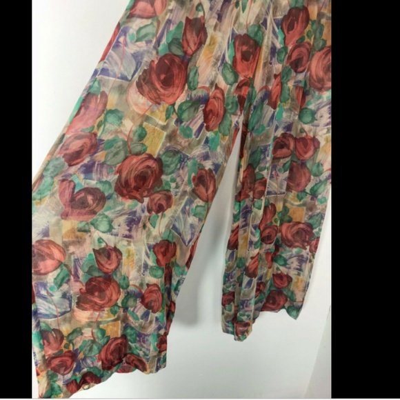 isda & co Pants - Isda Co Silk Wide Leg Sheer Festival Pant Floral